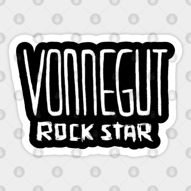 Vonnegut, Rock Star of Literature Sticker by badlydrawnbabe